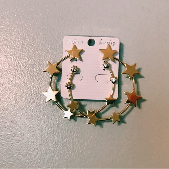 Jewelry - Starry Night Gold Statement Hoops